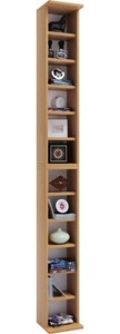 VCM, Holz CD DVD Stand Aufbewahrung Standregal Bücherregal Deko Regal Bigol Holz CD DVD Stand Aufbewahrung Standregal Bücherregal Deko Regal Bigol, VCM - Holzregal stehend | platzsparender CD Schrank für 204 CDs oder 72 DVDs Maße: H. 180 x B. 21 T. 20 cm Elegantes DVD Regal Blu-Ray Regal, One Size, Buche