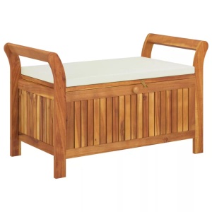 vidaXL, vidaXL Garten-Truhenbank mit Kissen 91 cm Massivholz Akazie, vidaXL Garten-Truhenbank mit Kissen 91 cm Massivholz Akazie