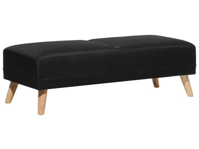 Beliani, Beliani Ottomane Polsterbezug schwarz FORLI, Beliani - Ottomane aus Polyester Klassisch FLORLI, One Size, Schwarz
