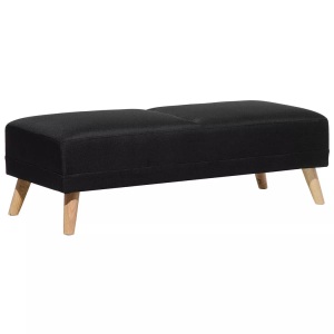 Beliani, Beliani Ottomane Polsterbezug schwarz FORLI, Beliani - Ottomane aus Polyester Klassisch FLORLI, One Size, Schwarz