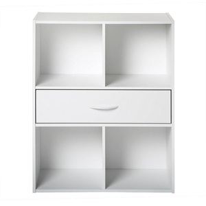 Calicosy, Aufbewahrungsregal 4 Fächer mit einer Schublade Aufbewahrungsregal 4 Fächer mit einer Schublade, Calicosy - Aufbewahrungsregal 4 Fächer mit einer Schublade, One Size, Weiss