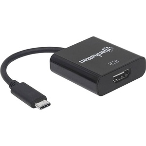 Manhattan, Manhattan USB / HDMI Adapter [1x USB 3.1 Stecker C - 1x HDMI-Buchse] Schwarz Farbcodiert, Flexibel, Folienschirm,, 