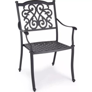 mutoni Garten Deluxe, Aluminium Gartenstuhl mit Armlehne Ivrea anthrazit, Aluminium Gartenstuhl mit Armlehne Ivrea anthrazit