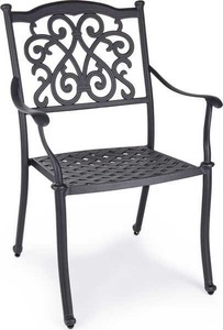 mutoni Garten Deluxe, Aluminium Gartenstuhl mit Armlehne Ivrea anthrazit, Aluminium Gartenstuhl mit Armlehne Ivrea anthrazit