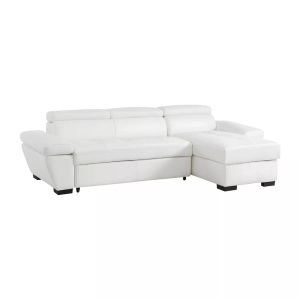 Vente-unique, Ecksofa Leder mit Schlaffunktion Ecke Rechts JONOVA Ecksofa Leder mit Schlaffunktion Ecke Rechts JONOVA, Vente-unique - Ecksofa Leder mit Schlaffunktion Ecke Rechts JONOVA, One Size, Weiss