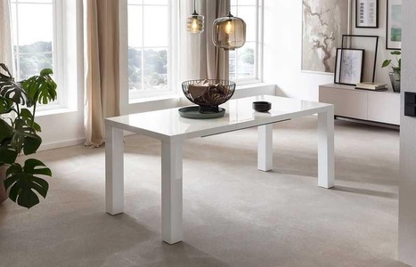 mutoni casual, Ausziehtisch hochglanz 120/240x80cm weiss, SalesFever Esstisch, hochglanz lackiert, ausziehbar