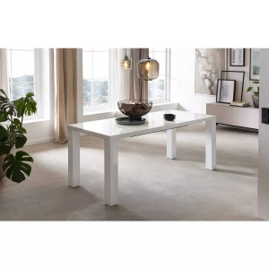 mutoni casual, Ausziehtisch hochglanz 120/240x80cm weiss, SalesFever Esstisch, hochglanz lackiert, ausziehbar