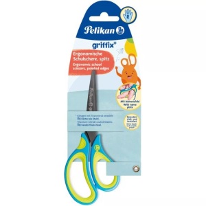 Pelikan, Pelikan Kinderschere griffix Blau, Gr?n, PELIKAN Schere spitz Griffix 810241 fresh blue, Rechtshänder