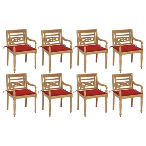 vidaXL, vidaXL Batavia-Stühle mit Kissen 8 Stk. Massivholz Teak