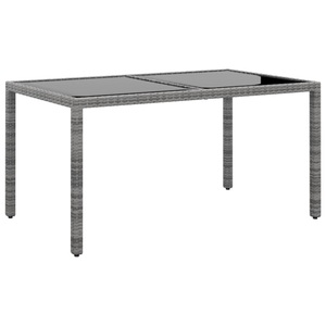 vidaXL, vidaXL Gartentisch 150x90x75 cm Hartglas und Poly Rattan Grau, 
