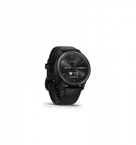 Garmin, GARMIN vívomove Sport - Hybrid-Smartwatch (125 - 190 mm, Silikon, Schwarz/Schiefergrau), GARMIN Sportuhr Vivomove Sport Schwarz/Grau