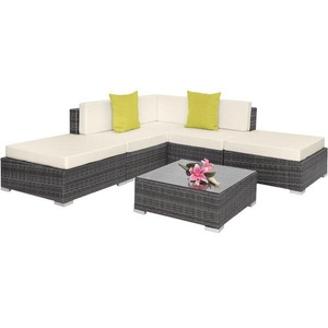 TecTake, Rattan Lounge mit Aluminiumgestell Paris Rattan Lounge mit Aluminiumgestell Paris