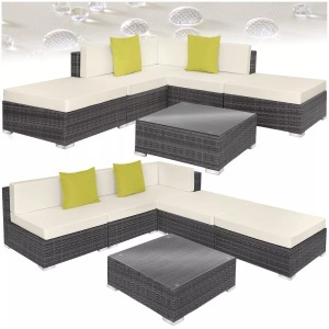 TecTake, Rattan Lounge mit Aluminiumgestell Paris Rattan Lounge mit Aluminiumgestell Paris