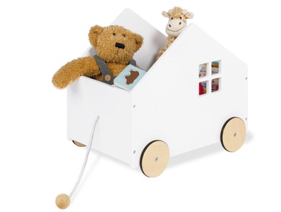 Pinolino, Pinolino® Truhe »Hydda, weiss«, mit 4 Rollen und Zugseil, FSC®-Holz aus gewissenhaft bewirtschafteten Wäldern, Pinolino® Kiste »Hydda«