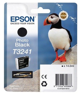 Epson, Tinte Foto-schwarz C13T32414010, Epson Tintenpatrone, foto, schwarz, T324140, (14ml)