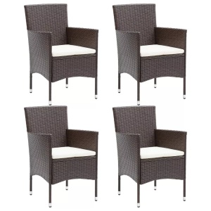 vidaXL, vidaXL Garten-Essstühle 4 Stk. Poly-Rattan Braun