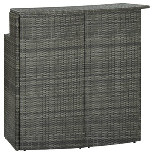 vidaXL, vidaXL Garten-Bartisch Grau 120x55x110 cm Poly Rattan
