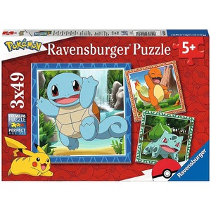 Ravensburger, Ravensburger Glumanda,Bisasam und Schiggy, 3 x 49 Teile