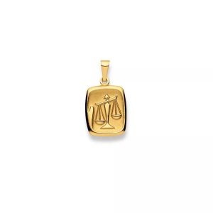 MUAU Schmuck, Anhänger Sternzeichen Waage Gelbgold 750, 24x13mm Damen Gelbgold ONE SIZE