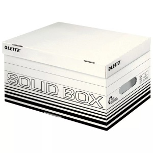 Leitz, Leitz Archivschachtel Solid Box, Leitz Archiv-Box Solid, S, weiss, mit Griff, 6117-00-01