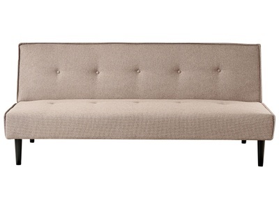Beliani, Schlafcouch aus Polyester Retro VISBY Schlafcouch aus Polyester Retro VISBY, Beliani - Schlafsofa aus Polyester Retro VISBY, One Size, Perle