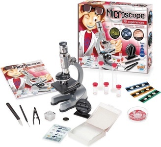 Buki, Buki Experimentierkasten Mikroskop 30, Mikroskop - 30 BUKI-Experimente, ab 8 Jahren anthrazit