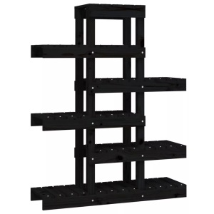 vidaXL, vidaXL Pflanzenständer Schwarz 85x25x109,5 cm Massivholz Kiefer, vidaXL Pflanzenständer Schwarz 85x25x109,5 cm Massivholz Kiefer