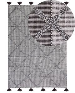 Beliani, Beliani Teppich braun 140 x 200 cm Shaggy TUZLA, Beliani - Teppich aus Baumwolle Modern TUZLA, 200 cm, Braun Bunt