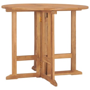 vidaXL, vidaXL Klappbarer Garten-Esstisch Ø90x75 cm Massivholz Teak, vidaXL Klappbarer Garten-Esstisch Ø90x75 cm Massivholz Teak