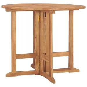 vidaXL, vidaXL Klappbarer Garten-Esstisch Ø90x75 cm Massivholz Teak, vidaXL Klappbarer Garten-Esstisch Ø90x75 cm Massivholz Teak
