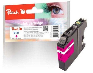 Peach, Peach Tintenpatrone magenta kompatibel zu Brother LC-121M, Peach B121 M Druckerpatrone ma ersetzt Brother LC-121M für z.B. Brother DCPJ 552 DW, Brother MFCJ 870 DW, Brother DCPJ 132 W, Brother DCPJ 150