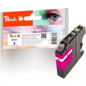 Peach, Peach Tintenpatrone magenta kompatibel zu Brother LC-121M, Peach B121 M Druckerpatrone ma ersetzt Brother LC-121M für z.B. Brother DCPJ 552 DW, Brother MFCJ 870 DW, Brother DCPJ 132 W, Brother DCPJ 150