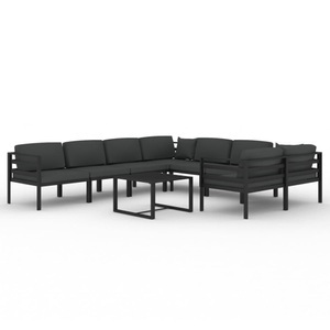 vidaXL, vidaXL 9-tlg. Garten-Lounge-Set mit Kissen Aluminium Anthrazit