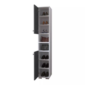 VCM, Holz schmaler Schuhschrank Schuhregal Schrank Dielenmöbel Gados M Holz schmaler Schuhschrank Schuhregal Schrank Dielenmöbel Gados M, VCM - Holz schmaler Schuhschrank Schuhregal Schrank Dielenmöbel Gados M, 30cm, Multicolor