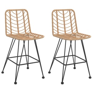vidaXL, vidaXL Barhocker 2 Stk. 45x56x103,5 cm PE-Rattan und Stahl, 
