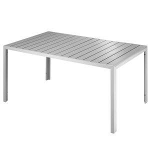 TecTake, Gartentisch Simona Gartentisch Simona, Tectake - Aluminium Gartentisch Bianca höhenverstellbare Füsse 150x90x74,5cm, One Size, Silber