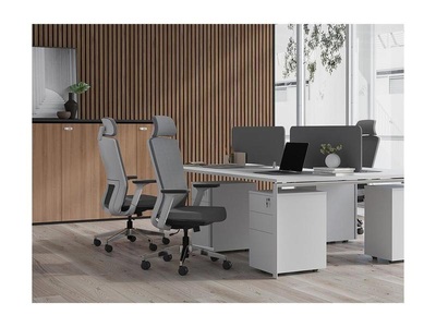 Vente-unique, Bürostuhl mit Kopfstütze - Stoff - Grau - VOLTI Bürostuhl mit Kopfstütze - Stoff - Grau - VOLTI, 