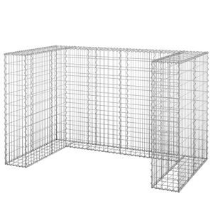 vidaXL, vidaXL Gabionenwand für Mülltonnen Verzinkter Stahl 180x100x110 cm, 