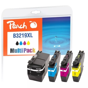 Peach, Peach Spar Pack Tintenpatronen kompatibel zu Brother LC-3219XLVALDR, Peach B3219 XLVALDR 4 Druckerpatronen XL (bk, c/m/y) ersetzt Brother LC-3219XLVALDR für z.B. Brother MFCJ 5335 DW, Brother MFCJ 5330 DW