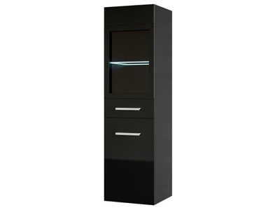 Vente-unique, Badezimmerschrank mit LEDs - 30 x 30 x 109 cm - Schwarz - LAURINE Badezimmerschrank mit LEDs - 30 x 30 x 109 cm - Schwarz - LAURINE, 