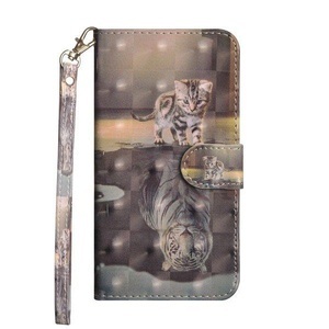 Cover-Discount, Nokia 2.2 - Etui Ledertasche Glitzer Effekt Katze, 