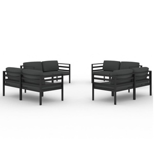 vidaXL, vidaXL 8-tlg. Garten-Lounge-Set mit Kissen Aluminium Anthrazit