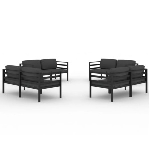 vidaXL, vidaXL 8-tlg. Garten-Lounge-Set mit Kissen Aluminium Anthrazit