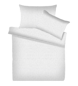 Living Home, Melange Jersey Streifen Bettwäsche Set Melange Jersey Streifen Bettwäsche Set, 