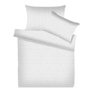 Living Home, Melange Jersey Streifen Bettwäsche Set Melange Jersey Streifen Bettwäsche Set, 