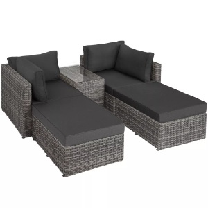 TecTake, Rattan Lounge mit Aluminiumgestell San Domino Rattan Lounge mit Aluminiumgestell San Domino