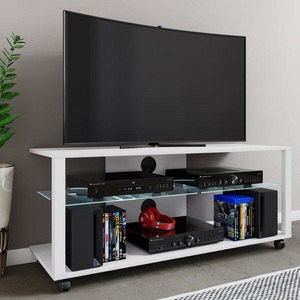 VCM, Holz TV Lowboard Rollen Fernsehschrank mobil Rack Konsole Möbel Fernsehtisch Fernseh Phono Glas Folas XL Holz TV Lowboard Rollen Fernsehschrank mobil Rack Konsole Möbel Fernsehtisch Fernseh Phono Glas Folas XL, MID.YOU Lowboard 115/45/41 cm , Folas , Weiss , Glas , 115x45x41 cm , melaminharzbeschichtet,Nachbildung , stehend, In verschiedenen Grössen erhältlich, in verschiedenen Holzdekoren erhältlich , 000657031617