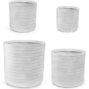 mutoni lifestyle, Übertopf Tressage weiss (4er-Set), Übertopf Tressage weiss (4er-Set)
