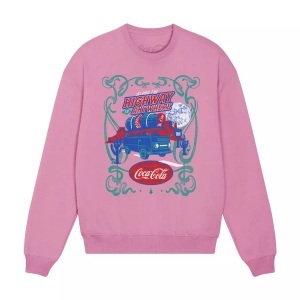 Coca Cola, Coca-Cola - Highway Sweatshirt, für Damen, Pink, Größe L, Coca-Cola - Highway Sweatshirt, für Damen, Pink, Größe L
