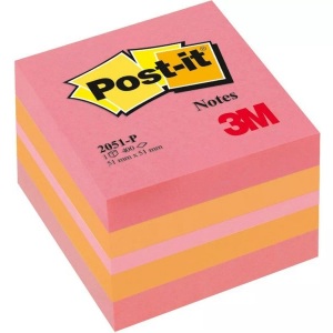 POST-IT, POST-IT Würfel Mini Pink 51x51mm 2051-P 3-farbig ass./400 Blatt, POST-IT Würfel Mini Pink 51x51mm 2051-P 3-farbig ass./400 Blatt